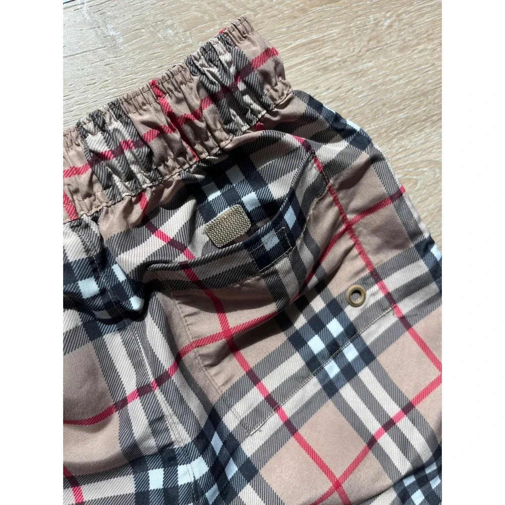 Burberry Swim Shorts Boys 2Y Multi Nova Check Drawstring Elastic Waist Trunks